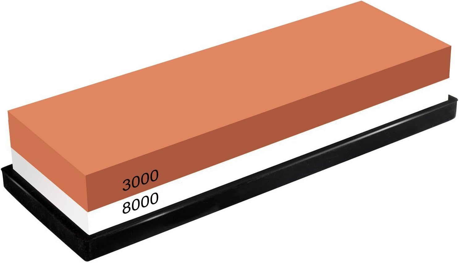 Whetstone Knife Sharpener Sharpening Stone Knife Sharpening Kit Knife Sharpener Stone Japanese Whetstone Kitchen 2 Side 3000/8000 Grit with Non- Slip Rubber Base (3000/8000 Grit)