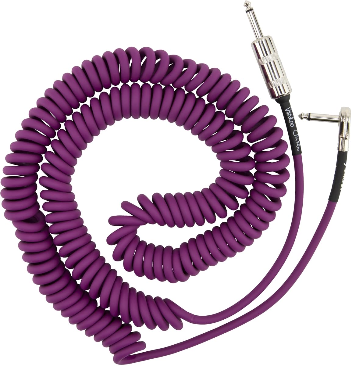 Fender Hendrix Voodoo Child Coil Instrument Cable, 95% Copper Coverage Shield for Less Noise Interference, Straight,Angle, 30', Purple