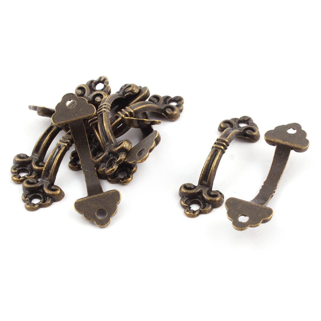 Sourcingmap Home Door Arch Shape Decorative Metal Box Pull Handle Bronze Tone 40mm Hole Center Distance 47mm Length 10 Pcs