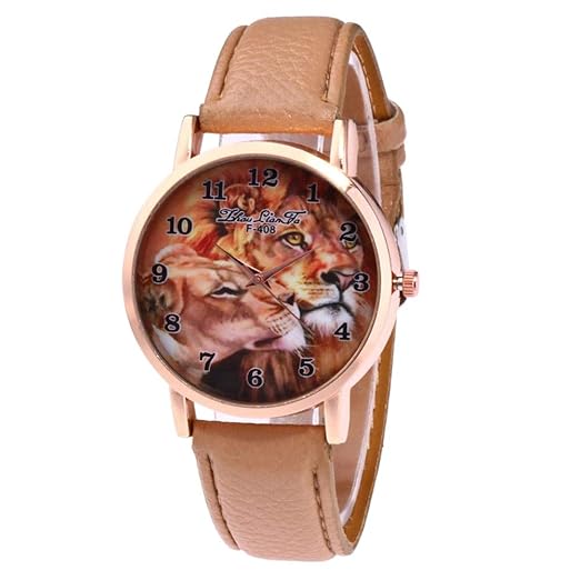 Coole Löwe Muster Uhren?KiyomiQvQ Löwe Foto Zifferblatt Armbanduhren Einfach Lederband Uhren 2019 Quarz Uhren für Damen Herre