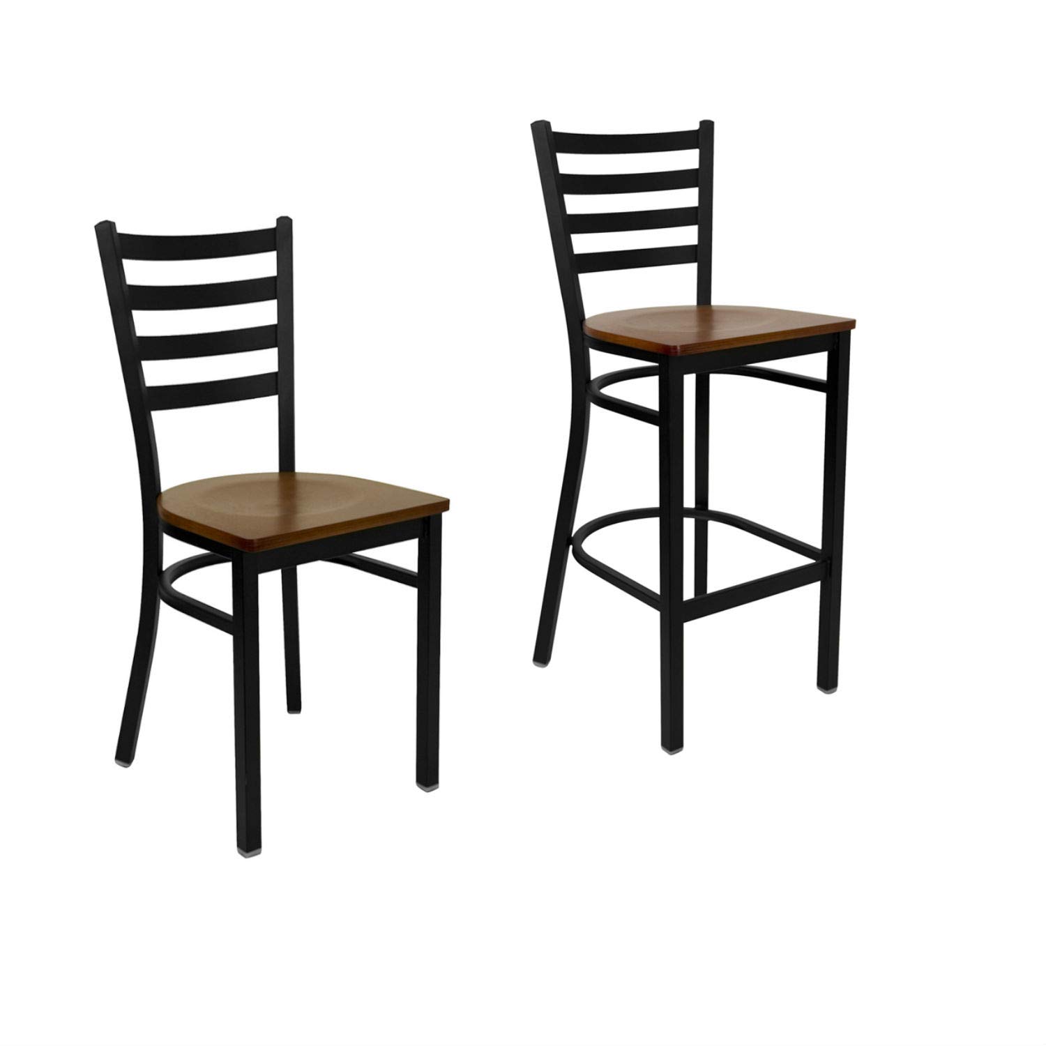 Best Hercules Series Black Ladder Back Metal Restaurant Stool