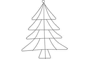 SEWCHICS Christmas Tree-Shaped Iron Wire Wreath Frame 12.89x9.82in Black Metal Garland Form for Holiday Home