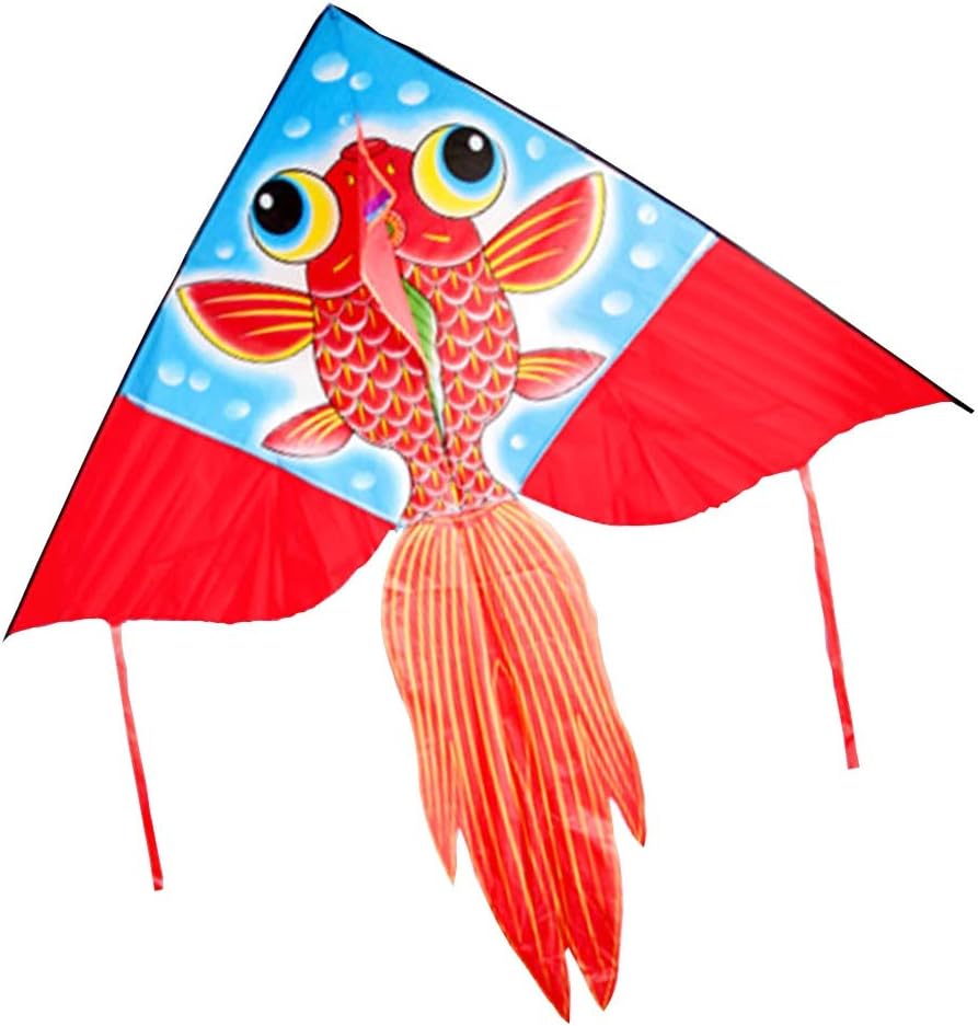 Kite Caixia, 2m big, easy to fly goldfish (Size : 20cm crystal wheel+300m line)