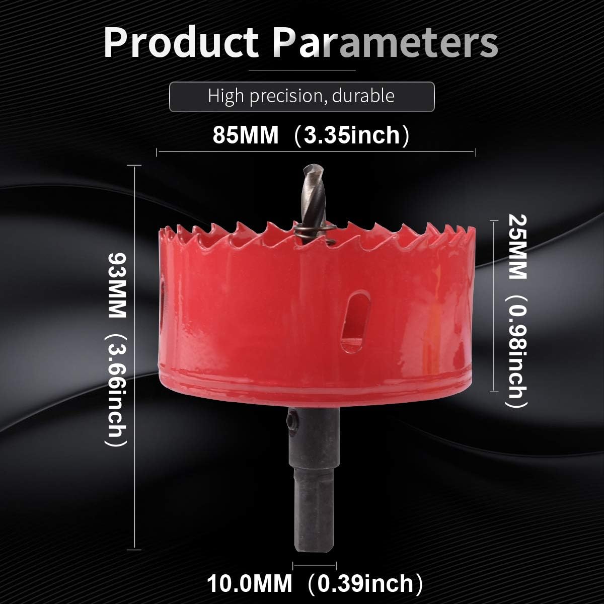 KATUR Bi-Metal Hole Saw Drill Bit 85mm, M42 HSS Hole Cutter Opener Set including Arbor for Metal Wood, Plastic, Plywood, Pipe - Image 3