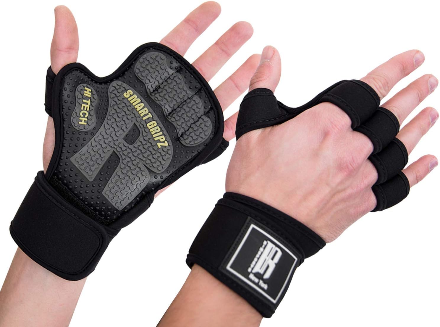 RIMSports Weight Lifting Gloves for Women & Men - Barehand Gloves with Neoprene Wrist Wraps -Workout Gloves with Anti-Slip Rubber Palm -Gym Gloves for Lifting, Rowing & Cross Training Fitness