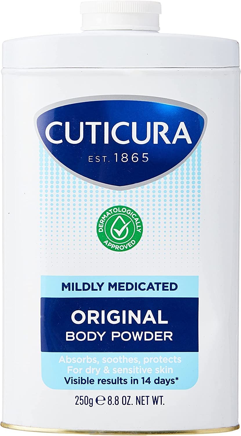 THREE PACKS of Cuticura Talcum Powder Mildly Medicated x 250g
