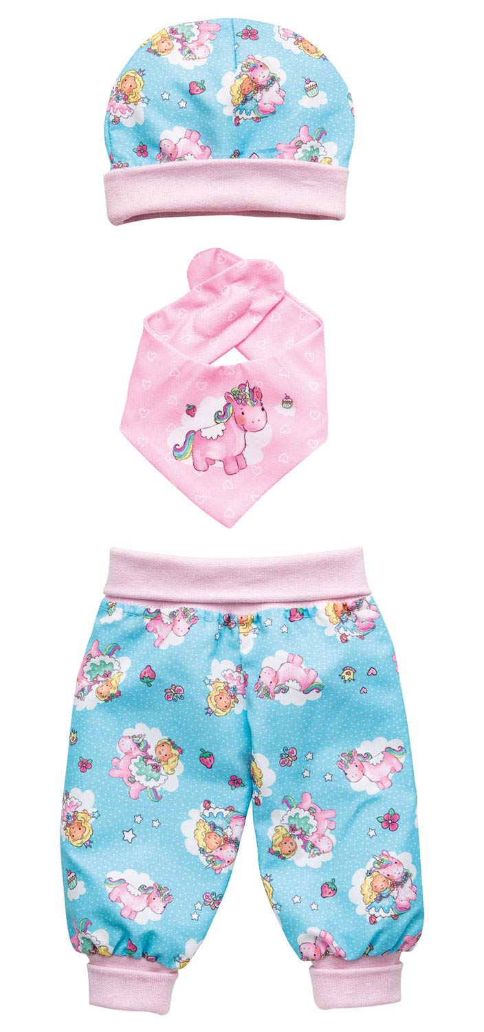 Heless 1080 – Clothing Set for Dolls in Emil and Fairy Emma, 3 Pieces with Trousers, Hat and Scarf, Size 28 – 35 cm