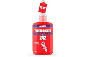 GH1200 50ml Thread Lock 242 Medium Strength Removeable Locktight for Nuts, Bolts, Fasteners and Metals. Lock Tight Threadlocker with Stable and Consistent Performance