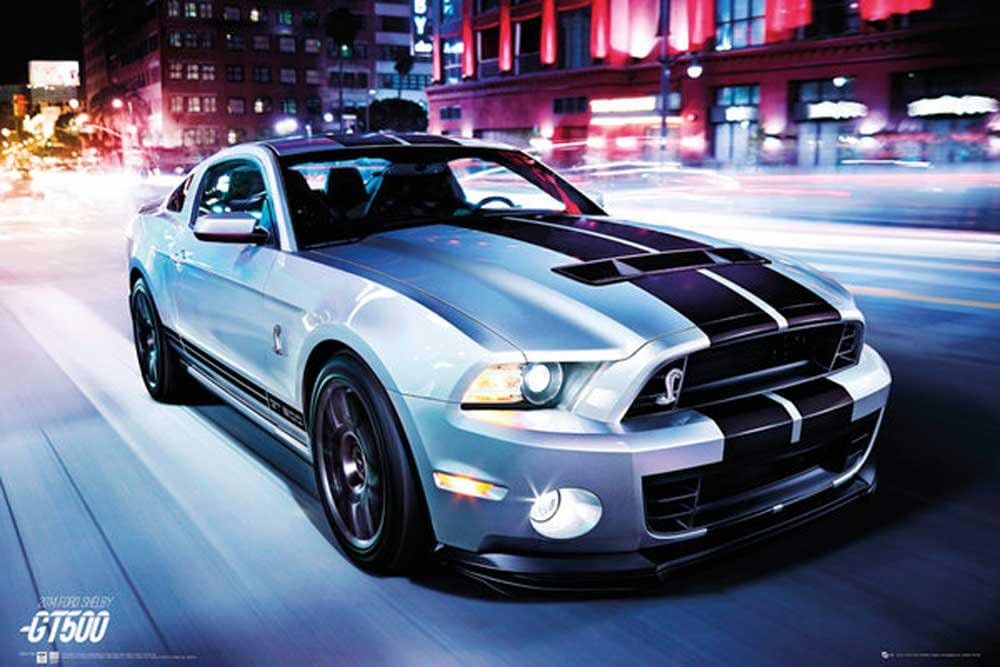 Autos - Ford Shelby GT500 2014 - Car Poster Plakat Druck - Grösse 91,5x61 cm