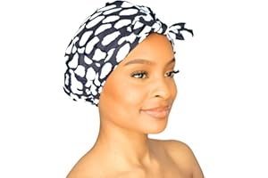 GRACE & COMPANY Luxury Shower Cap For Women - 100% Waterproof, Reusable, Washable & Breathable Shower Caps - Casablanca(Bag Packaging)