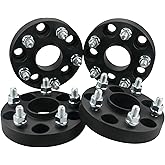 DCVAMOUS 4PC Black Hubcentric 5x120 Wheel Spacers 1 Inch with 14x1.5 Studs 66.9 Bore Compatible with Chevy 5 Lug 10-24 Camaro | 20-24 Corvette | 14-20 Impala | 13-16 Malibu | 10-17 Equinox | CTS XTS