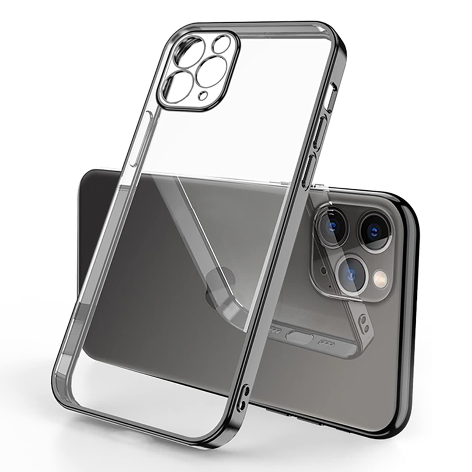 ZEZHOU Compatible with iPhone 11 Pro Clear Case, Camera Covered