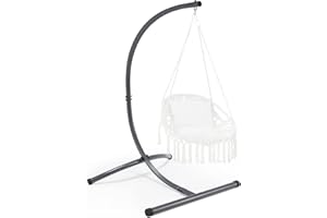 Homgava Hammock Chair Stands Hanging Hammock Stands,C Stand for Swing Chair Heavy Duty Steel Egg Chair Stand Only,Maximum Weight 330lbs Capacity Indoor/Outdoor(2023Grey)