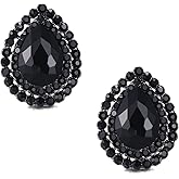 EVER FAITH Wedding Austrian Crystal Stud Earring for Bride, Elegant Teardrop Rhinestone Earrings Jewelry for Women