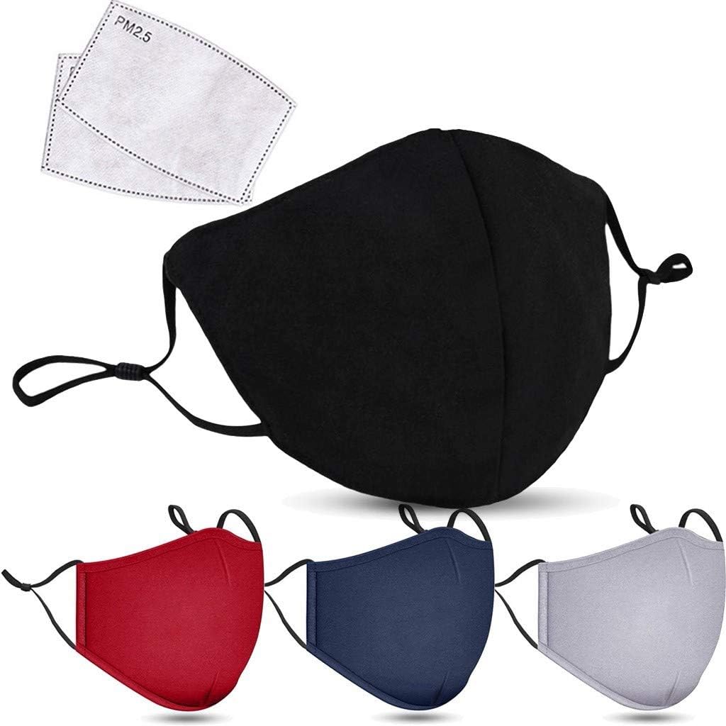 5~10 Days DELIVERY! Cotton Face Covering Washable and Reusable Lot, Dustproof Reusable Washable Cotton Mouth Covering for Men Women Outdoor Cycling Ski 1PC (Black)