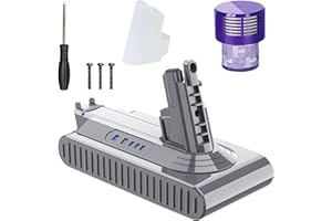 MOUNZUIKUE Upgraded 7000mAh 25.2V Replacement for Dyson V10 Battery 242151 206340 7-Cell Li-ion Compatible with V10 SV12 Series Vaccum Cleaner V10 Cyclone V10 Animal V10 Absolute V10 Motorhead,Post Filter