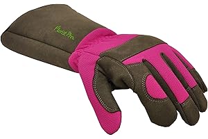 G & F Products Florist Pro Rose Gardening Gloves, Synthetic Leather Palm, Thorn Protection, Long Sleeve