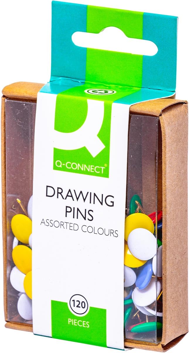 Q-Connect Drawing Pins Coloured (Pack of 1200) KF02020Q