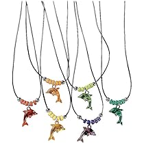 Acylic Dolphin Necklace W/ Jewel Eye - Paty Favos - 12 Pieces