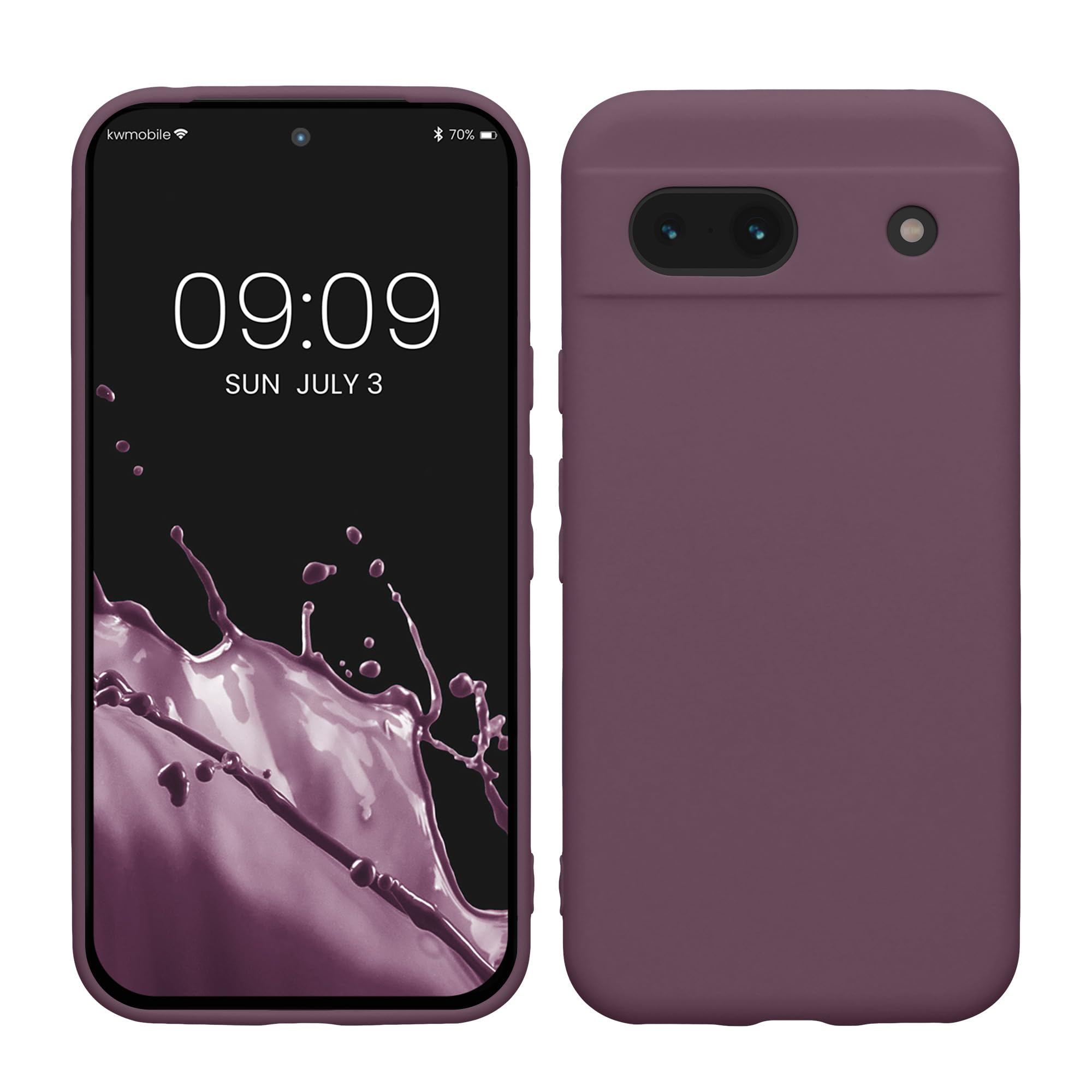 kwmobile Case for Google Pixel 8a Case - Protective Slim TPU Phone Cover - Soft Matte Finish - Pale Iris — image 1