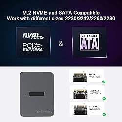 Zoravson USB C M.2 NVME SATA SSD Enclosure