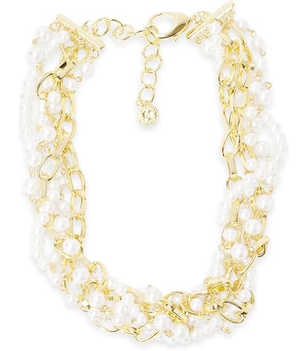 Amazon.com: Martha Stewart Five Strand Pearl and Gold Ball Twisted