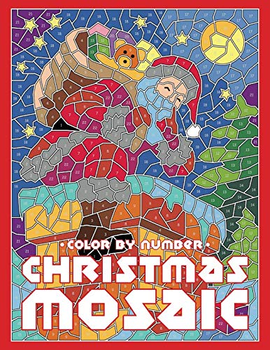 CHRISTMAS MOSAIC Color By Number: Activity Puzzle Coloring Book for Adults and Teens (MOSAIC Color By Number Books) by Sunlife Drawing
