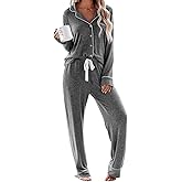 Aamikast Women's Pajama Sets Long Sleeve Button Down Sleepwear Nightwear Soft Pjs Lounge Sets