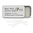 Bee Well Invisalign Wax | 100% All Natural Beeswax Aligner Kit Essential for Clear Aligners Strips | Protects & Relieves Irritation | 1 Recyclable Tin with 40 Strips