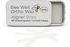 Invisalign Wax | Bee Well Orthodontic Wax for Aligners Strips | 100% All Natural Beeswax | Protects & Relieves Irritation from Clear Aligners | 1 Recyclable Tin with 40 Strips | Aligner Kit Essential