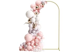OGEMXU Arch Backdrop Stand 7.2FT, Metal Wedding Balloon Arch Stand,Photo Arched Backdrop Frame for Parties Anniversary Birthday Bridal Shower,Photo Booth Background Decoration (Gold)