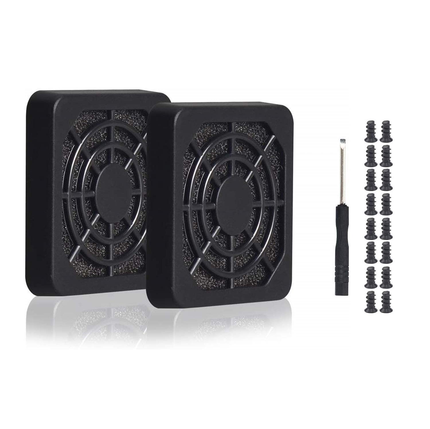 Easycargo 4pcs 60mm Fan Filter Grill Black with Screws (Black 60mm)