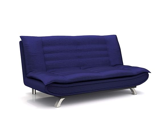Forzza Vernon Three Seater Sofa Cum Bed (Dark Blue)