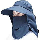 Shanghai Story UPF Sun Hat Mask & Flap Womens Wide Brim Summer Hat Visors 4-in-1