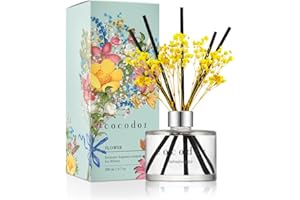 COCOD'OR COCODOR Preserved Real Flower Reed Diffuser/Refreshing Air / 6.7oz(200ml) 1 Pack/Reed Diffuser Set, Oil & Sticks, Home Decor Office Decor, Fragrance and Gifts