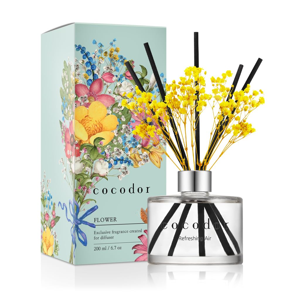 Photo 1 of COCODOR Preserved Real Flower Reed Diffuser/Refreshing Air / 6.7oz(200ml) / 1 Pack/Reed Diffuser Set, Oil Diffuser & Reed Diffuser Sticks, Home Décor&Office Decor, Fragrance and Gifts