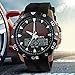 Gosasa Men's Solar Power Military Dual Time Zones Slide Rule Silicone Band Sports Wrist Watch (Coffee)