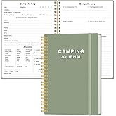 Heveboik Camping Journal and RV Travel Log Book - A5 Outdoor Camp & Adventure Journal for 25 Camping, Hiking Journal, Family 