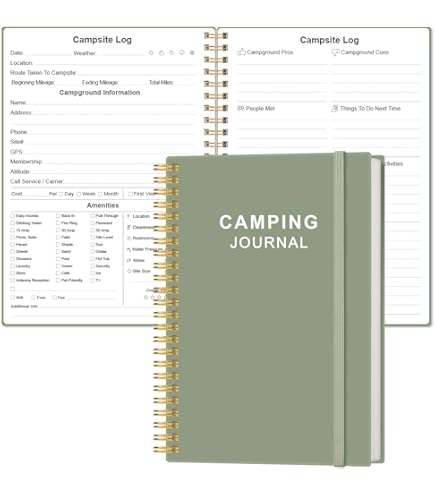 Clever Fox Camping Journal - RV Trip Planner & Camper Log Book, A5 Hardcover, 12 Trips, With Stickers & Pocket (Black)