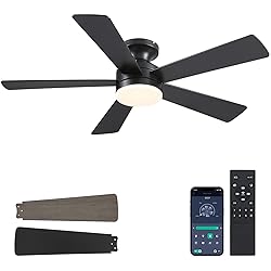 BYKISTOK Flush Mount Ceiling Fans with Lights