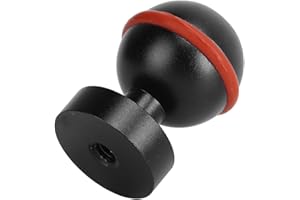 Ball Head Mount Base Adapter,Aluminium Alloy Diving Light Ball Head, Portable Diving Flashlight Ball Head Cold Shoe Base Adap