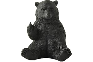 JFSM INC. Holiday Stocking Stuffer, Black Bear Raising Middle Finger Figurine Funny Hilarious Decor - Bear Lover Gifts, Cabin Themed Decor, Funny Bear Gifts, Man Cave Decor
