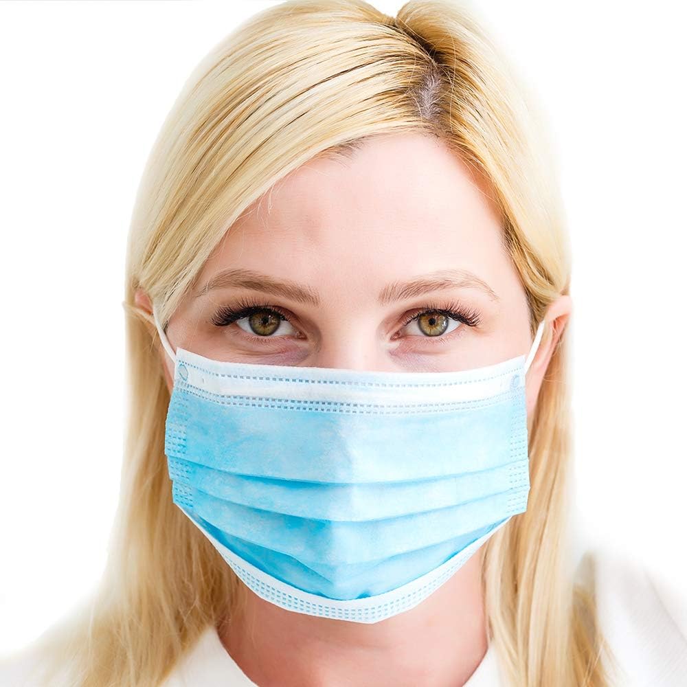 Snner Products 20pc Disposable Surgical Face Mouth Mask with Ear Loops - Medical Hygiene Masks Respirators Ideal for Commuting Surgery Salons Cleaning