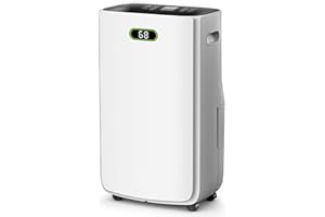 LUDATIDO 5000 Sq.Ft Dehumidifier for Basement with Drain Hose, 80 Pint Dehumidifiers for Home with Large 6.5L Water Tank,24H Timer,Child Lock,Defrost,Silent,4 Modes Operation Auto Shut-off