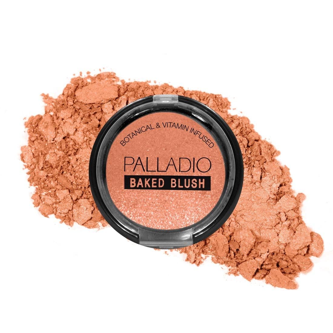 Palladio Baked Blush, Highly Pigmented Shimmery Formula, Easy to Blend and Highly Buildable, Apply Dry for a Natural Glow or Wet for a Dramatic Luminous Look, Choc Au Lait