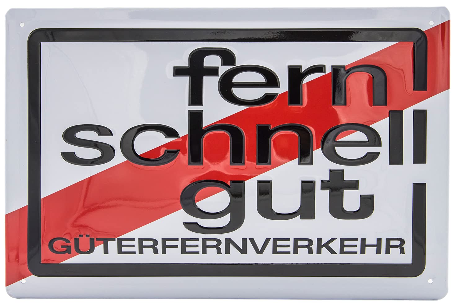 Far, fast, good – freight traffic – high-quality embossed metal sign, trucker, trucker wall sign, 30 x 20 cm