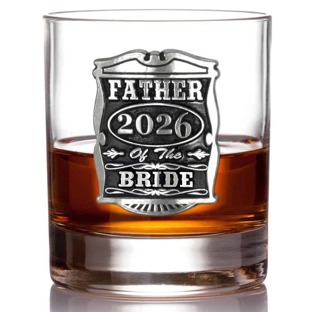 English Pewter Company 11oz Father of The Bride Tumbler Whisky Glass Personalised with Your Year – Perfect Wedding Party Gifts for Your Groomsmen – Gift Box [WD005]