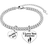 Daughter Birthday Gifts from Dad Daughter Gifts from Dad Bracelet Stainless Steel Inspirational Bracelet for Daughters Graduation Gift for Daughters from Father Mom Christmas Mother Day Gift Bracelets