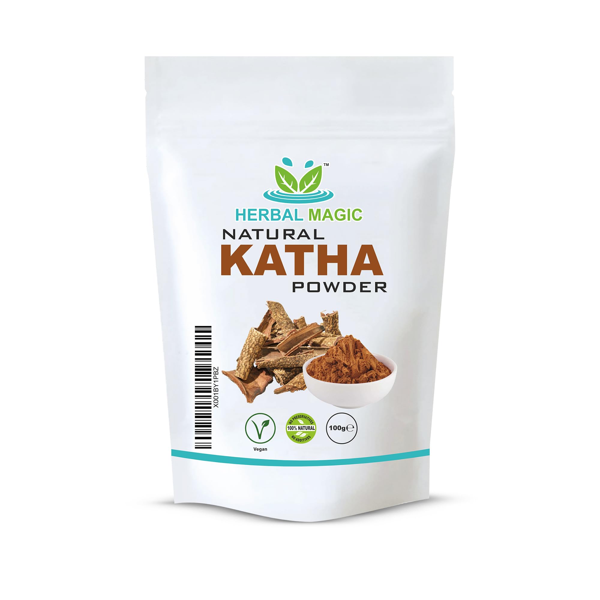 Herbal Magic's Natural Katha Powder (Acacia Catechu) Natural Hair Conditioner Color, Hair Mask Free from artificial preservatives/chemicals - Premium Quality-100g (Pack of 1)