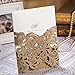 WISHMADE 50 Count Elegant Laser Cut Wedding Invitations Cards Kits Gold Champagne White Printbable Paper with Envelopes Sets